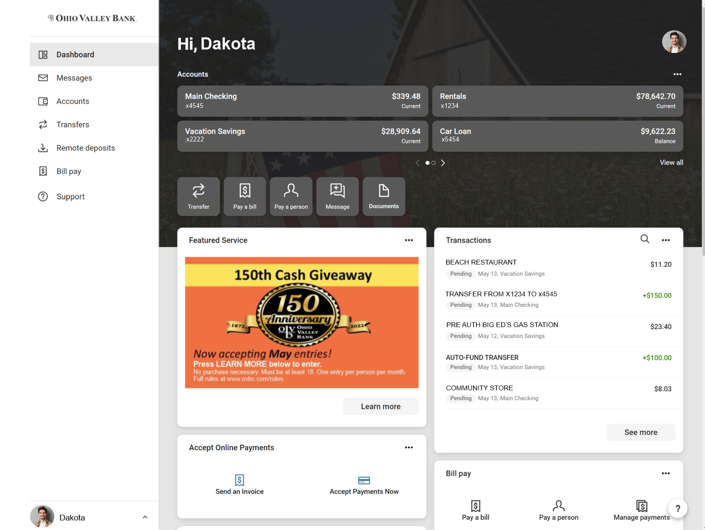 Ohio Valley Bank digital banking experience across all your devices